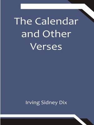 cover image of The Calendar and Other Verses